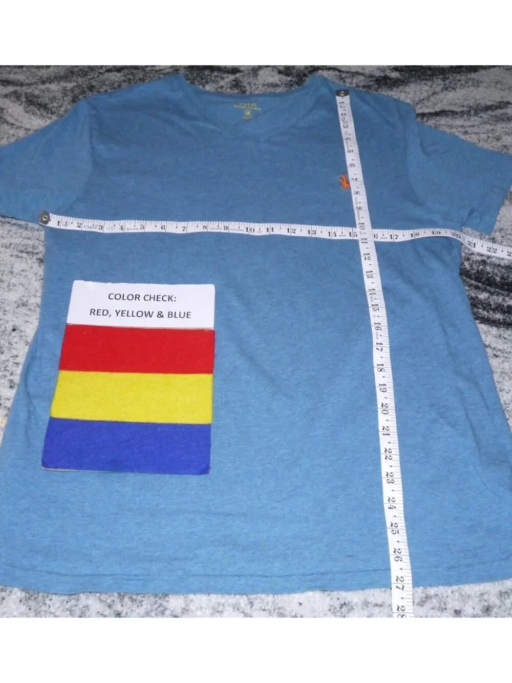 Polo Ralph Lauren blue 100% cotton V neck T Shirt Men's size M